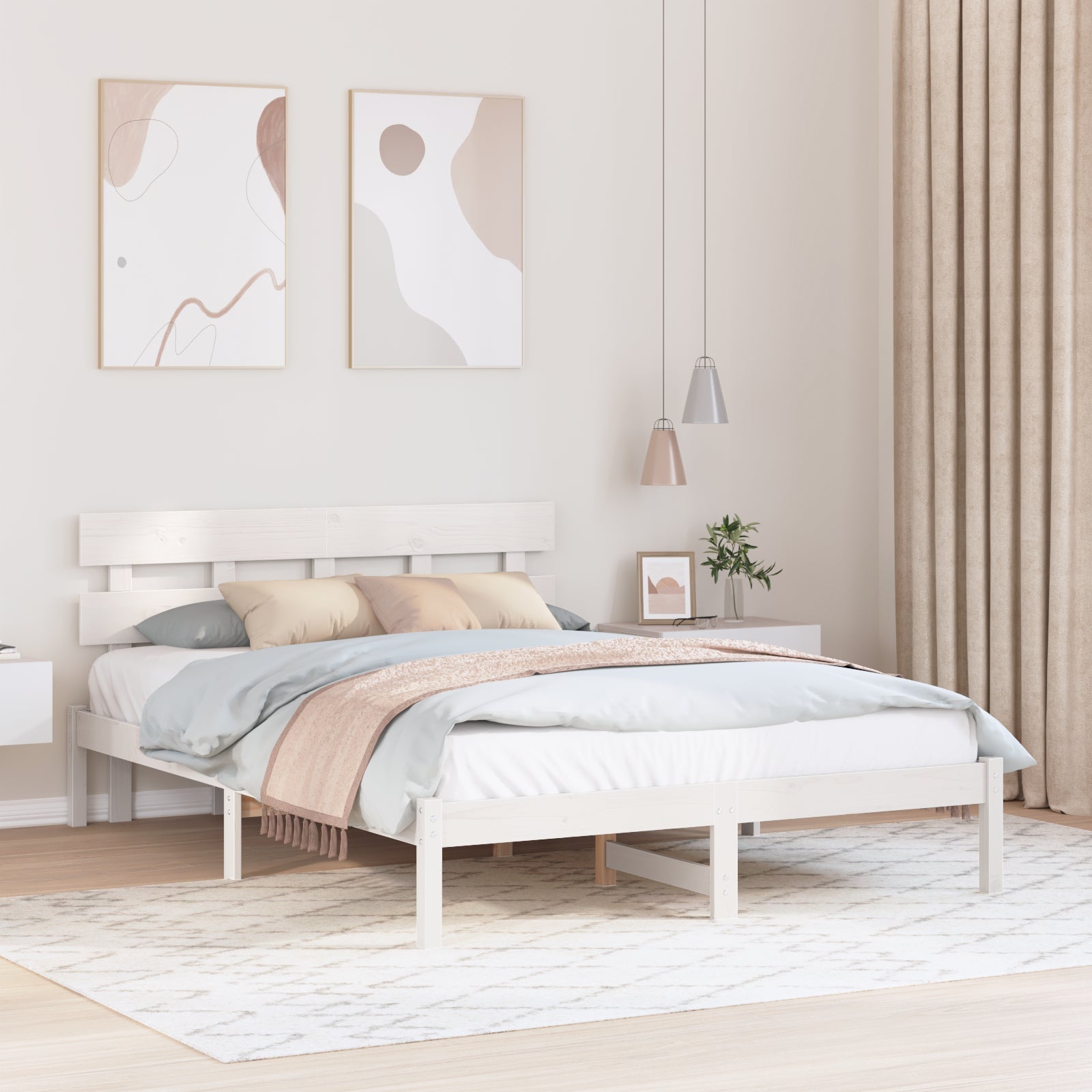 Ramka łóżka Brązowy 140 x 200 cm Lite drewno sosnowe vidaXL