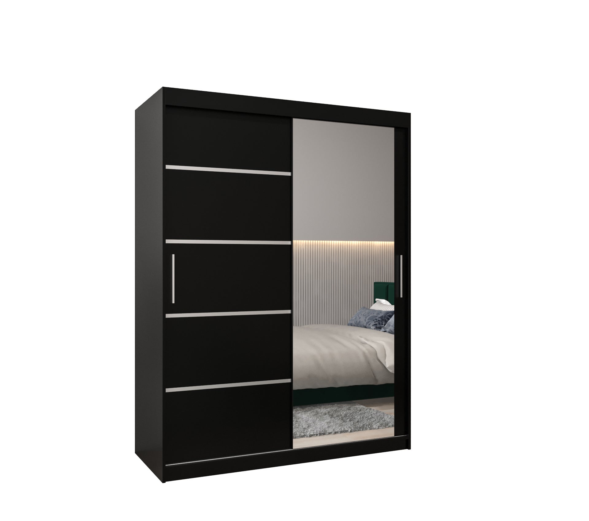Szafa przesuwna garderoba Verona 2 150 x 62 x 200 cm Czarny + Czarny - Abiks Meble