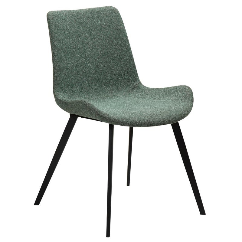 Hype Dan-Form krzesło stołowe bouclé zielonkawy.