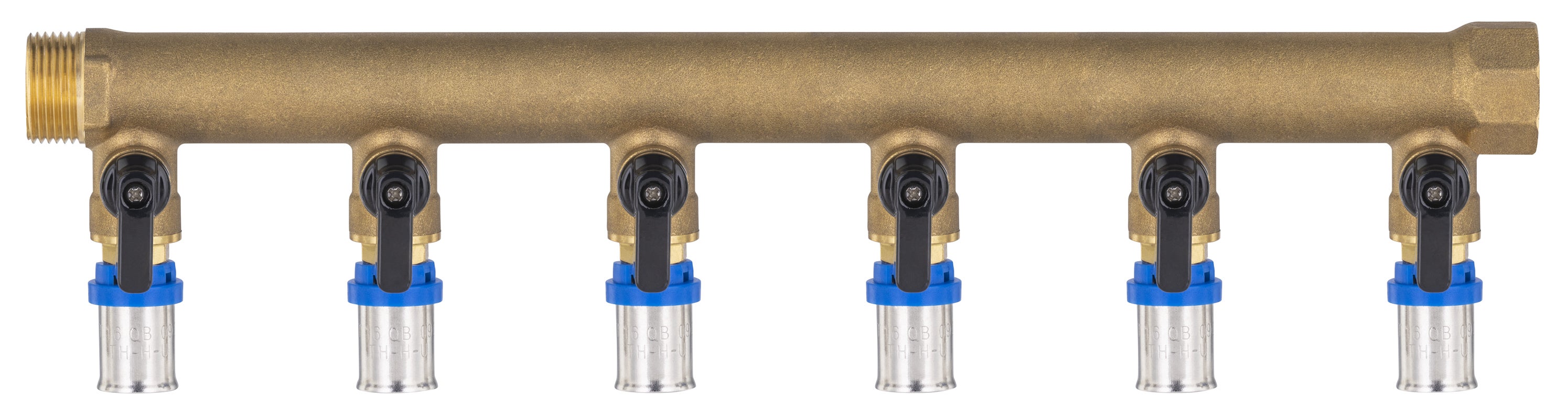 Collecteur mâle - femelle 20x27 - 6 départs multicouche à sertir Ø16 à vannes NOYON & THIEBAULT - 2