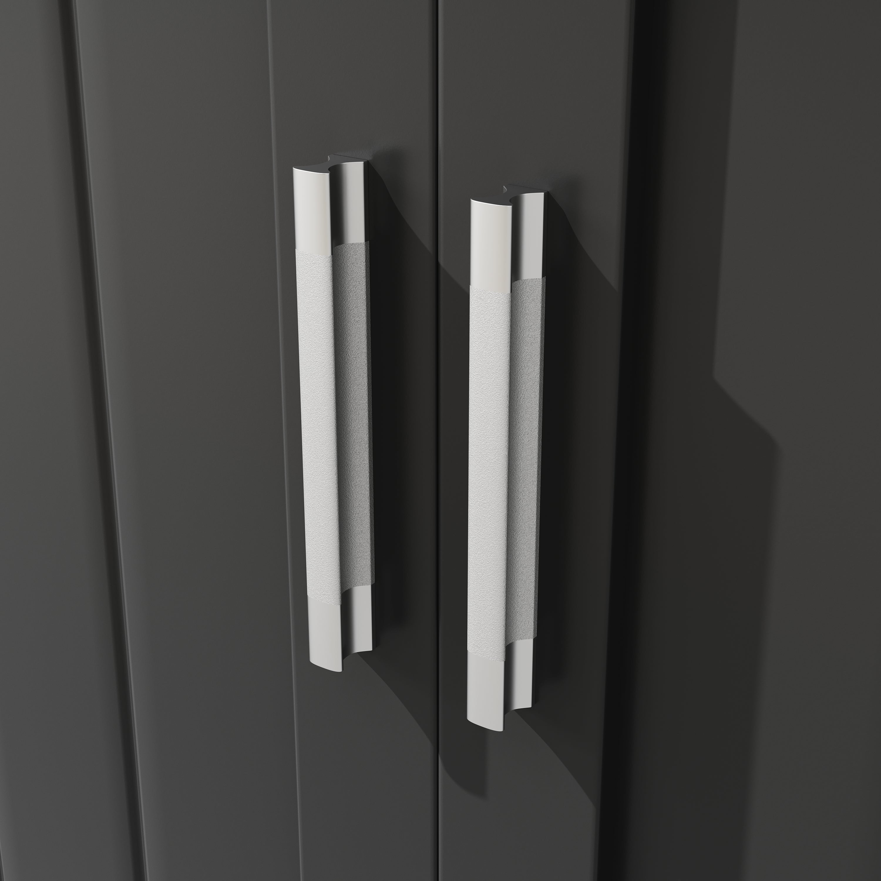 Buffet haut vaisselier de cuisine 104x40x180cm avec éclairage LED intégré, vitrine de rangement moderne pour salon, grande capacité, Noir - 9