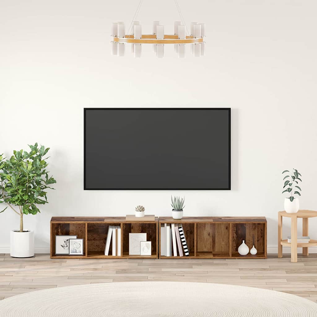 Zestaw szafek RTV 2 pcs Stare drewno 37 x 35 x 107cm vidaXL