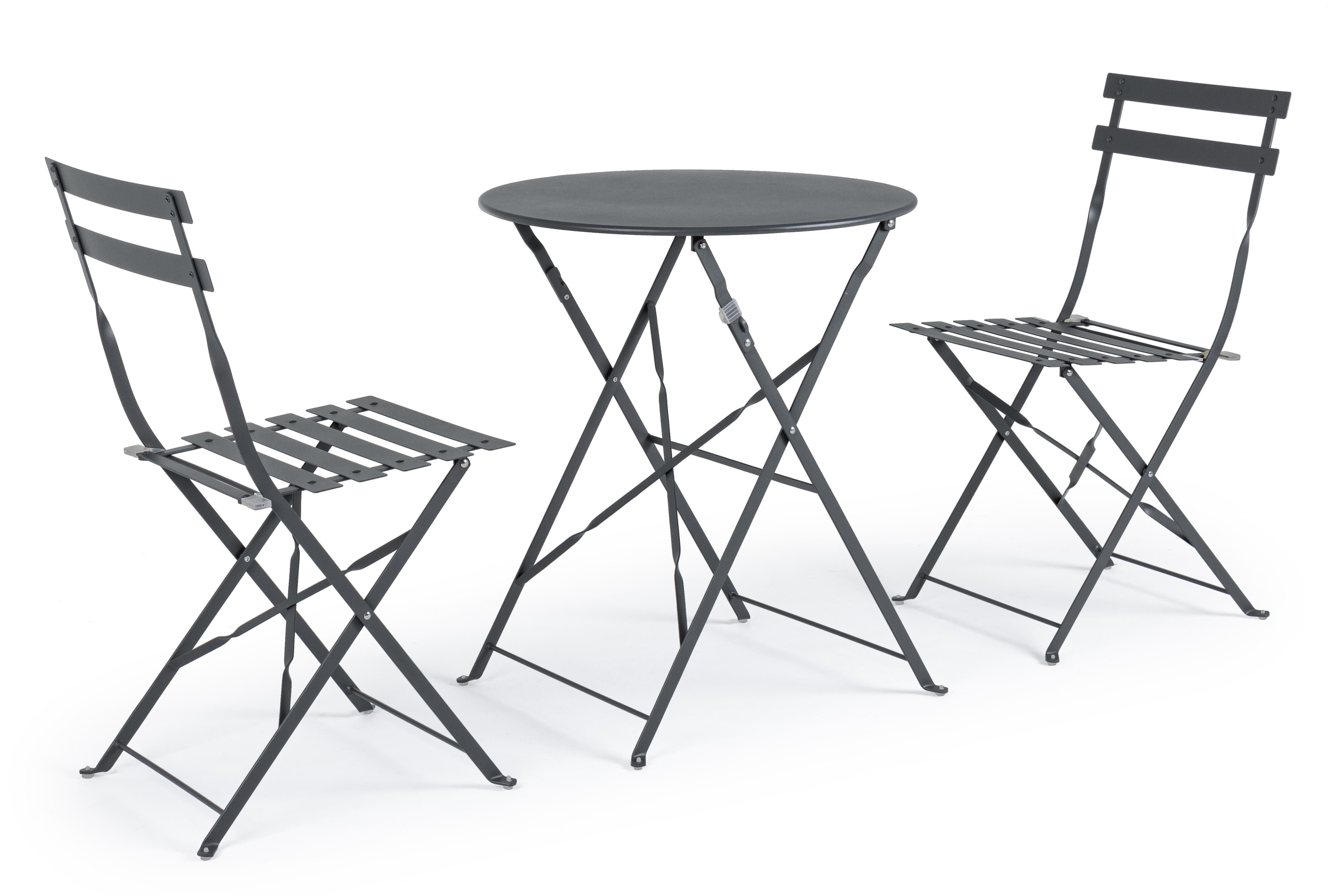 Salon De Jardin Bistrot - Wissant Gris Anthracite Bizzotto | Leroy Merlin