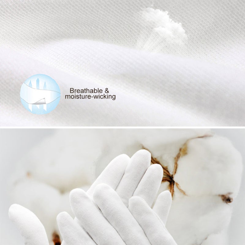 12 paires de gants en coton respirants, doux et hypoallergéniques pour le travail, l'hydratation cosmétique et l'inspection de bijoux. - 3