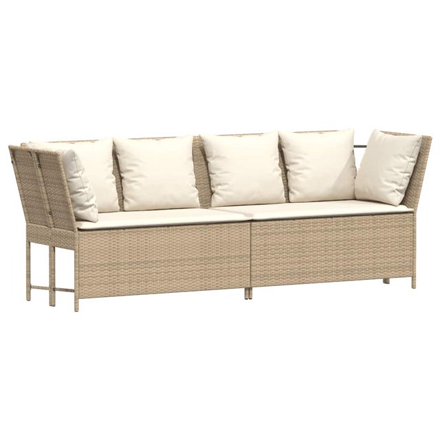 Canapé de jardin，Canapé d'extérieur，Sofa de jardin avec coussins beige résine tressée CFW500451
