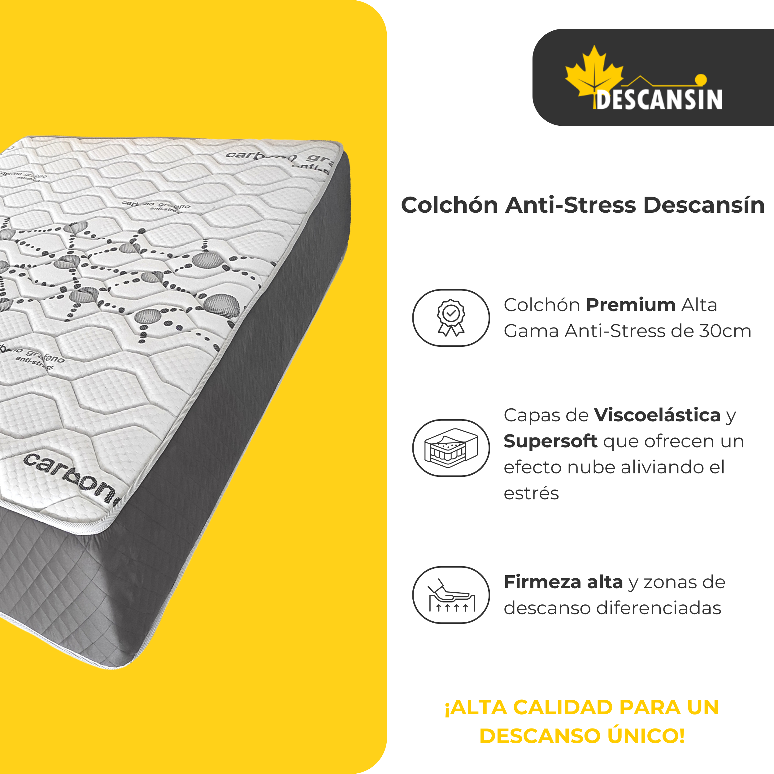 Colchão Viscoelástico 140x200 qualidade hotel 5 estrelas, 30cm de altura, antiestresse - 3