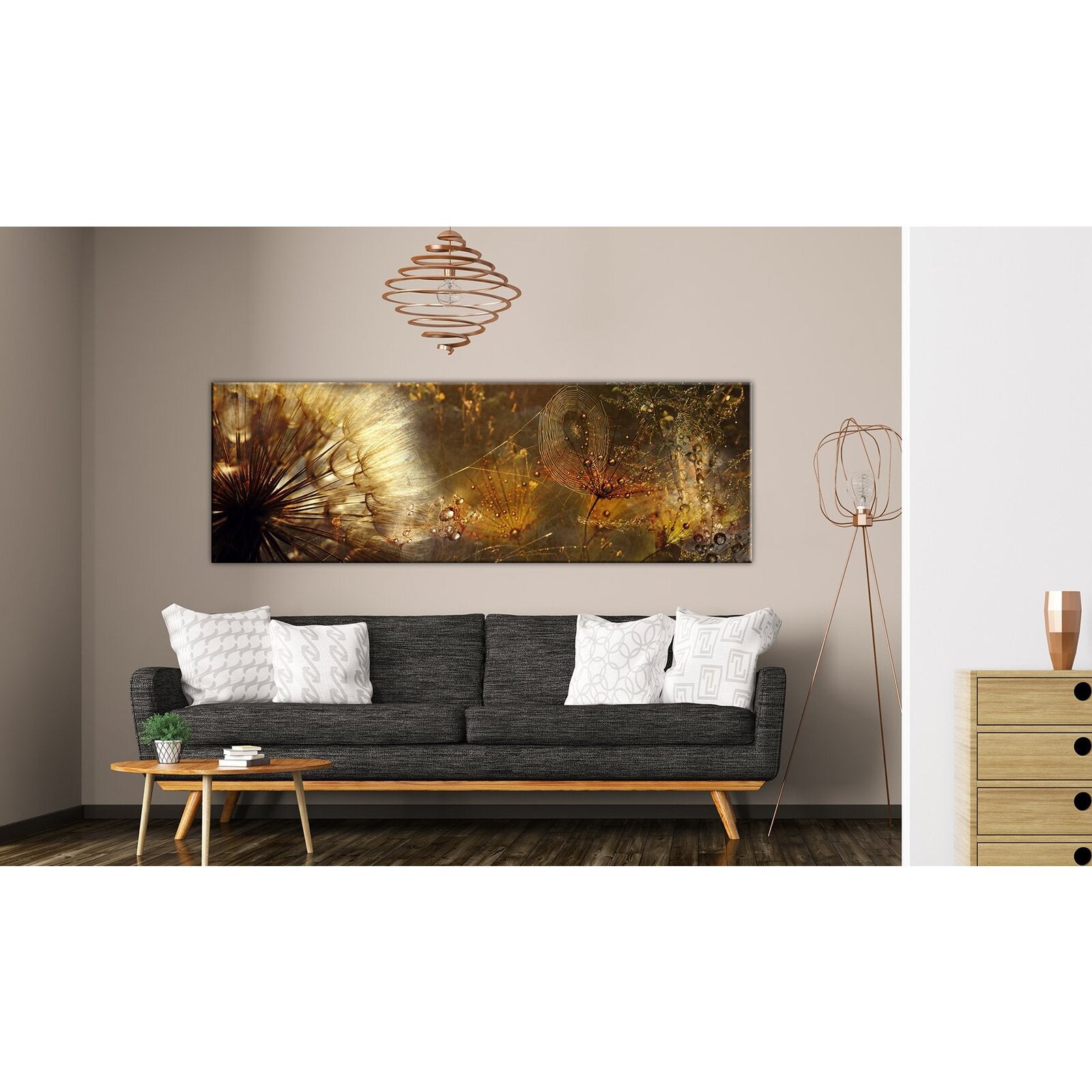 Tableau matin ambré - 120 x 40 cm - 2