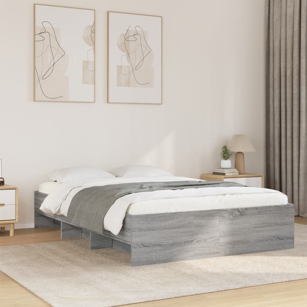 Estructura de cama madera de ingeniería gris 120x200 cm