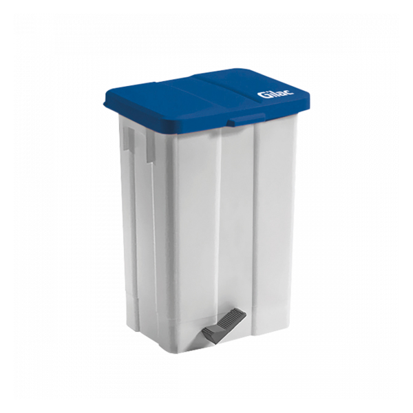 Poubelle à pédale 50 L couvercle bleu Leroy Merlin