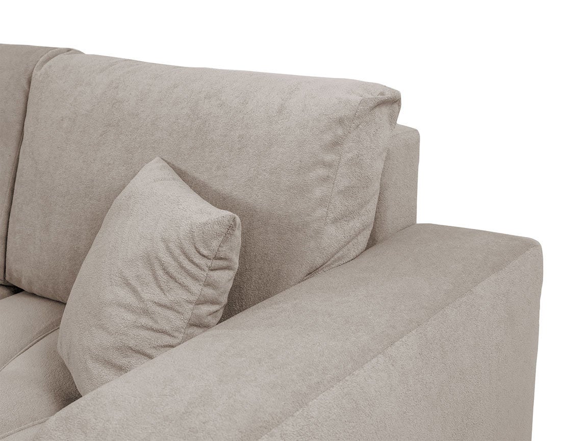 Canapé d'angle réversible convertible 4 places en tissu taupe - NICOLE - Best Mobilier - 8