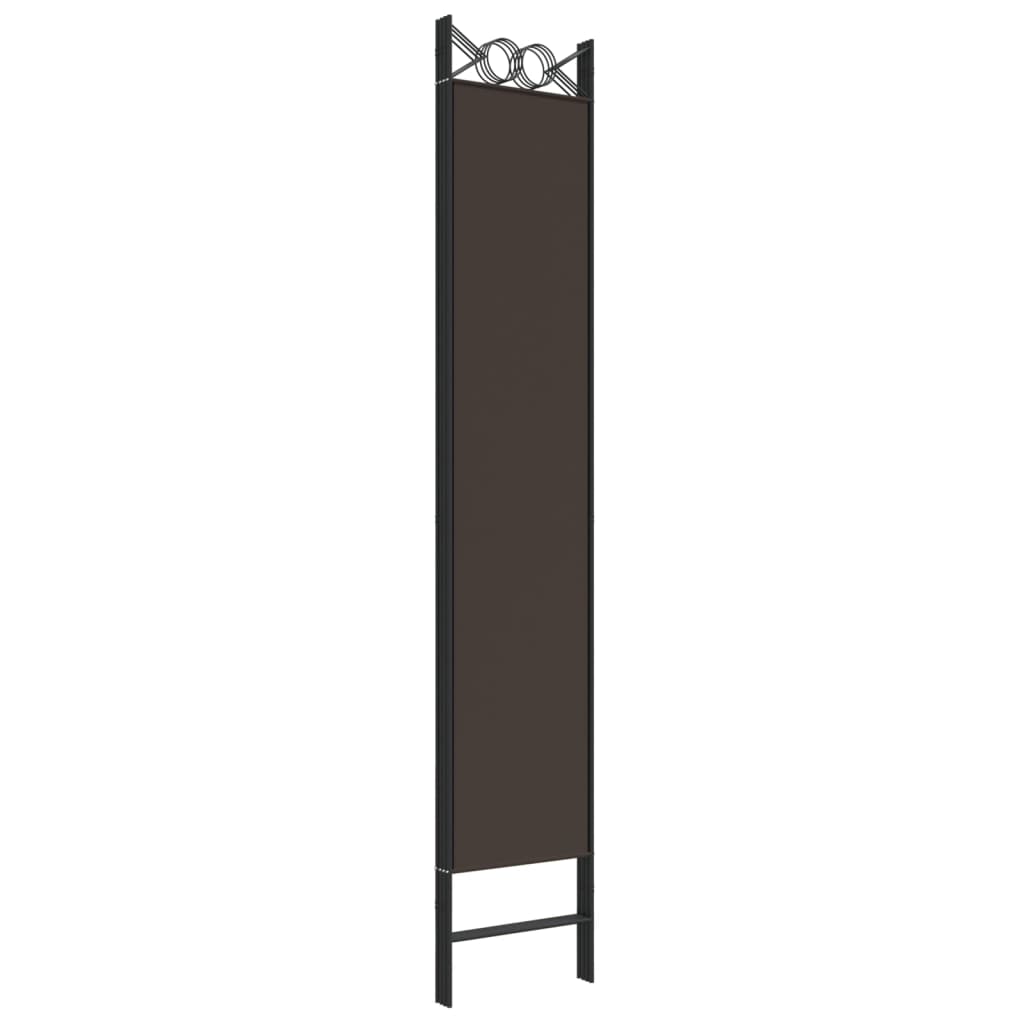 vidaXL Cloison de séparation 4 panneaux Marron 160x220 cm Tissu - 6