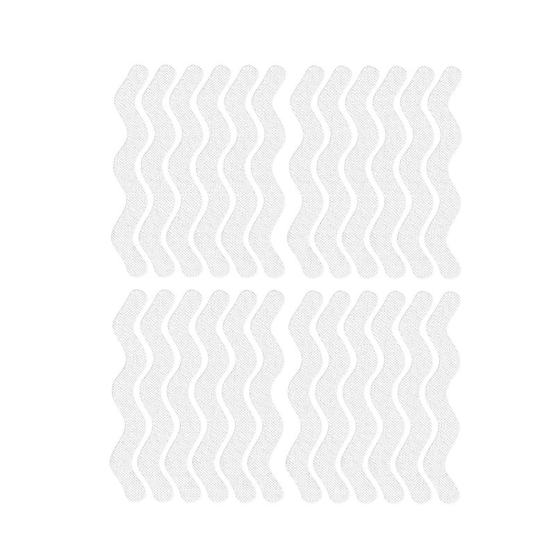 Naklejki antypoślizgowe do kabin prysznicowych w kształcie litery S, do wanien, pryszniców, schodów, 2 x 20 cm, 24 sztuki, przezroczyste