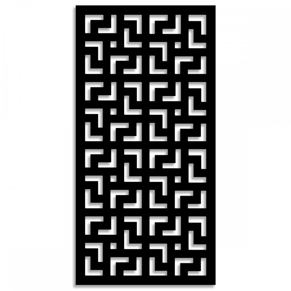 LABYRINTH - L - Panel PCV perforowany - Parasol przeciwsłoneczny o wymiarach 50x150 cm - kolor czarny