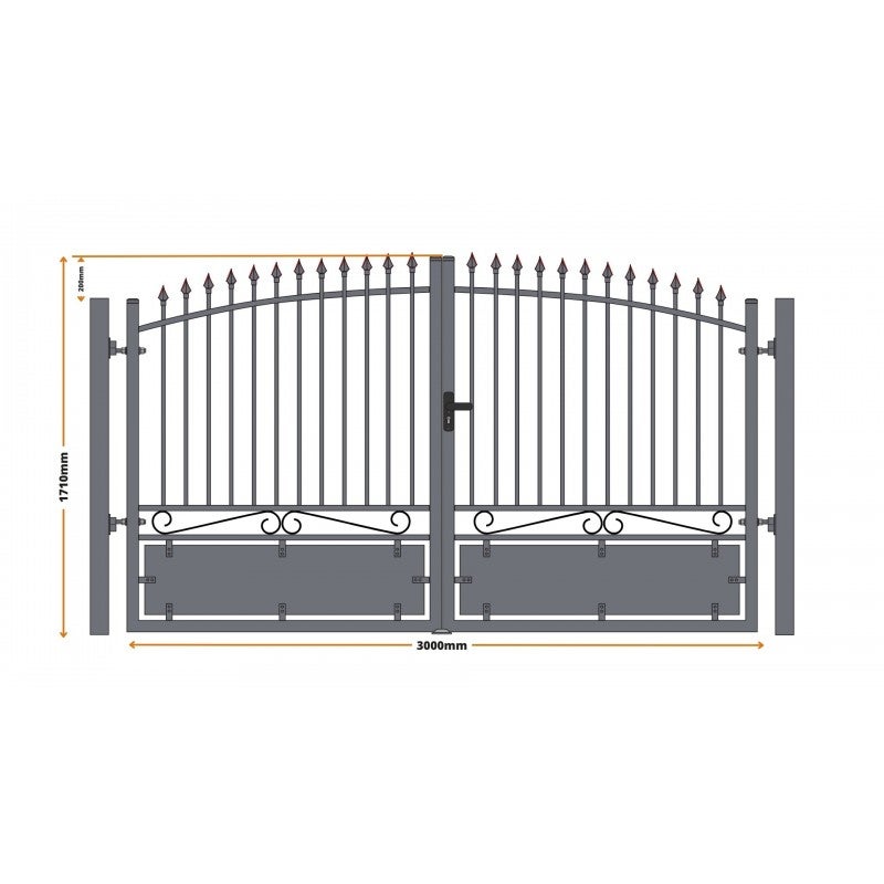 Portail aluminium tradition style ferronnerie 3m00 Noir - 9