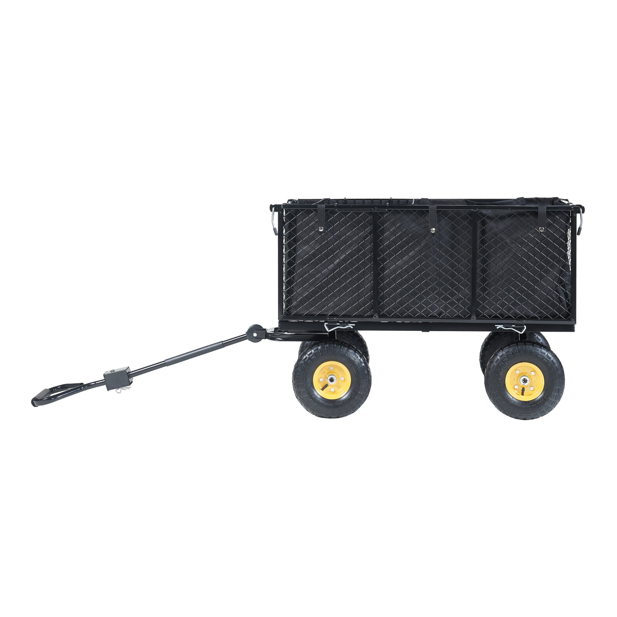 Chariot de jardin Corropoli parois latérales rabattables capacité de charge 550 kg noir jaune pro.tec - 6