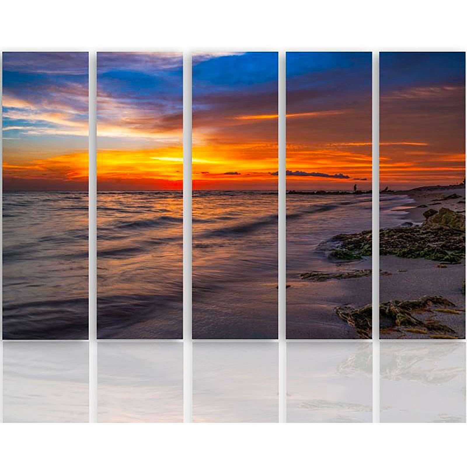 Tableau le coucher de soleil sur la plage 3 - 150 x 100 cm | Leroy Merlin