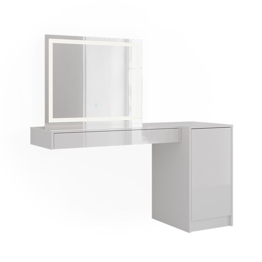 Vicco Stół toaletowy Sherry, Biały, 100 cm 3 części