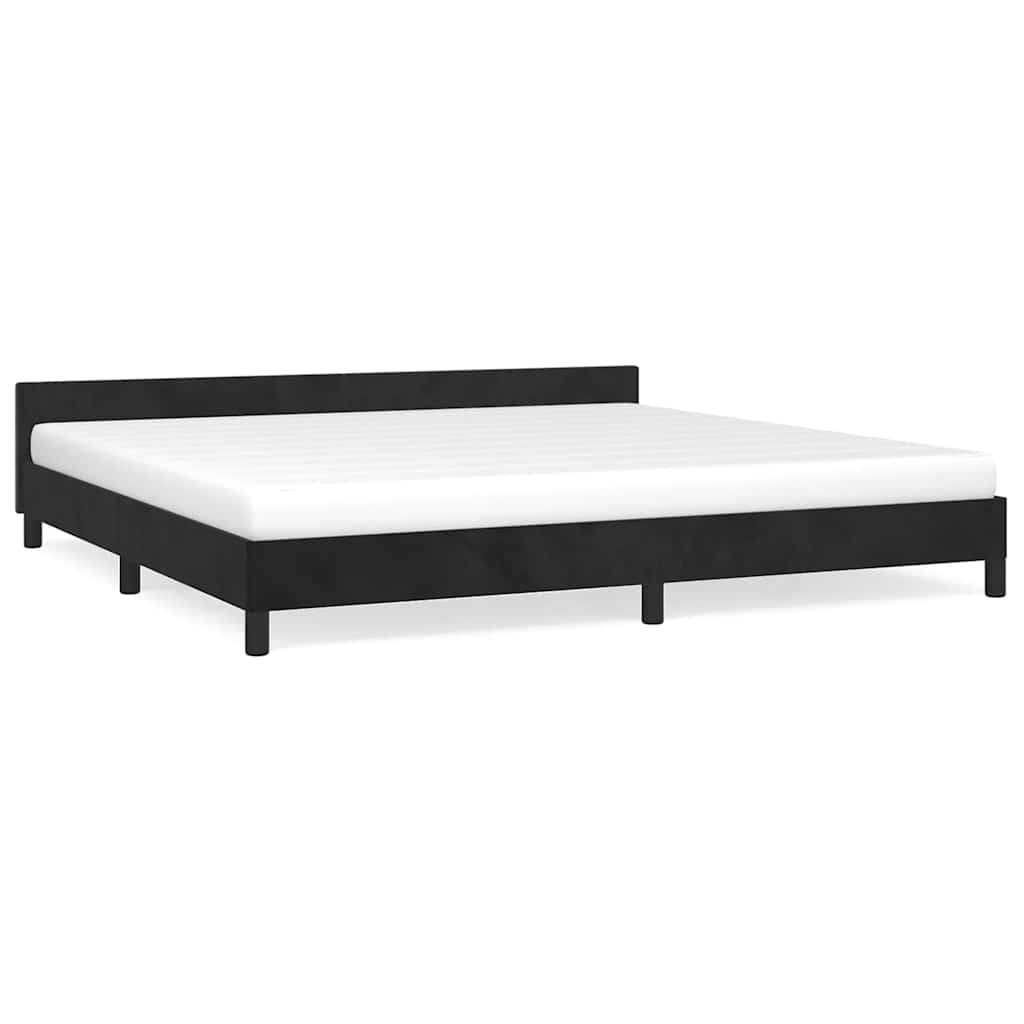 Cadre de lit sans matelas noir 200 x 200 cm en velours - 2