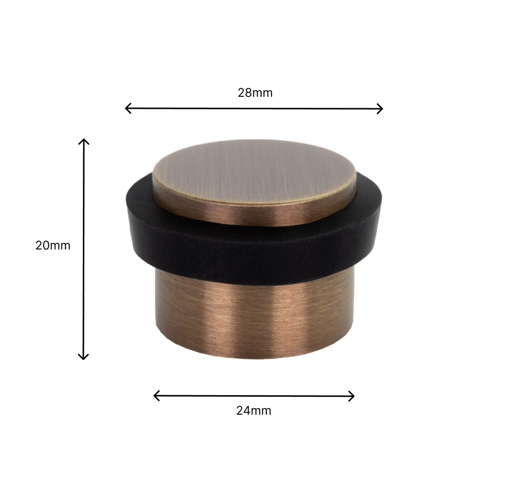 Lot de 4 butées de porte 24 x 20 mm pour le sol, en laiton, caoutchouc, cuir de protection, adhésif et/ou à visser, EVI Herrajes - 4