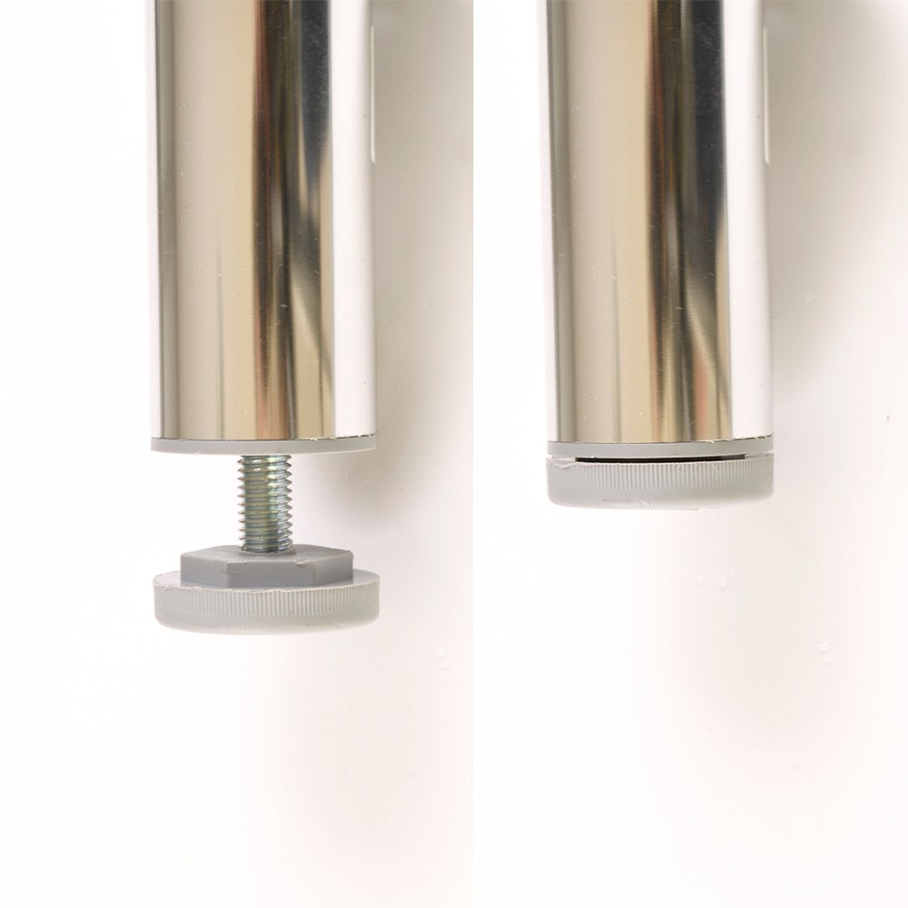 4 un. Pied de meuble rond en aluminium diamètre 40mm hauteur 200mm aluminium brillant avec régulateur de nivellement - 4