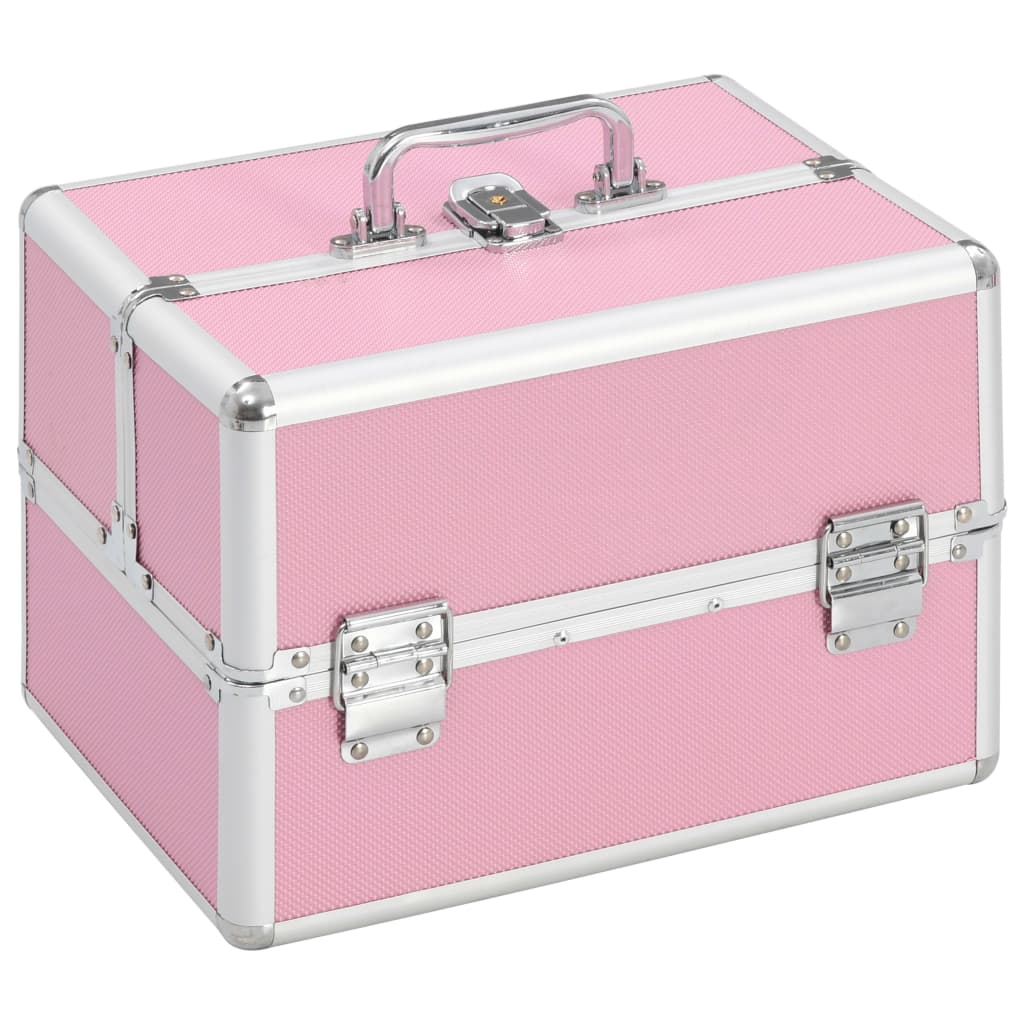 Mallette à Maquillage Relaxdays - Organisateur Avec Miroir, 3 Compartiments, Verrouillable, Dimensions 12,5 X 31 X 23 Cm - 4