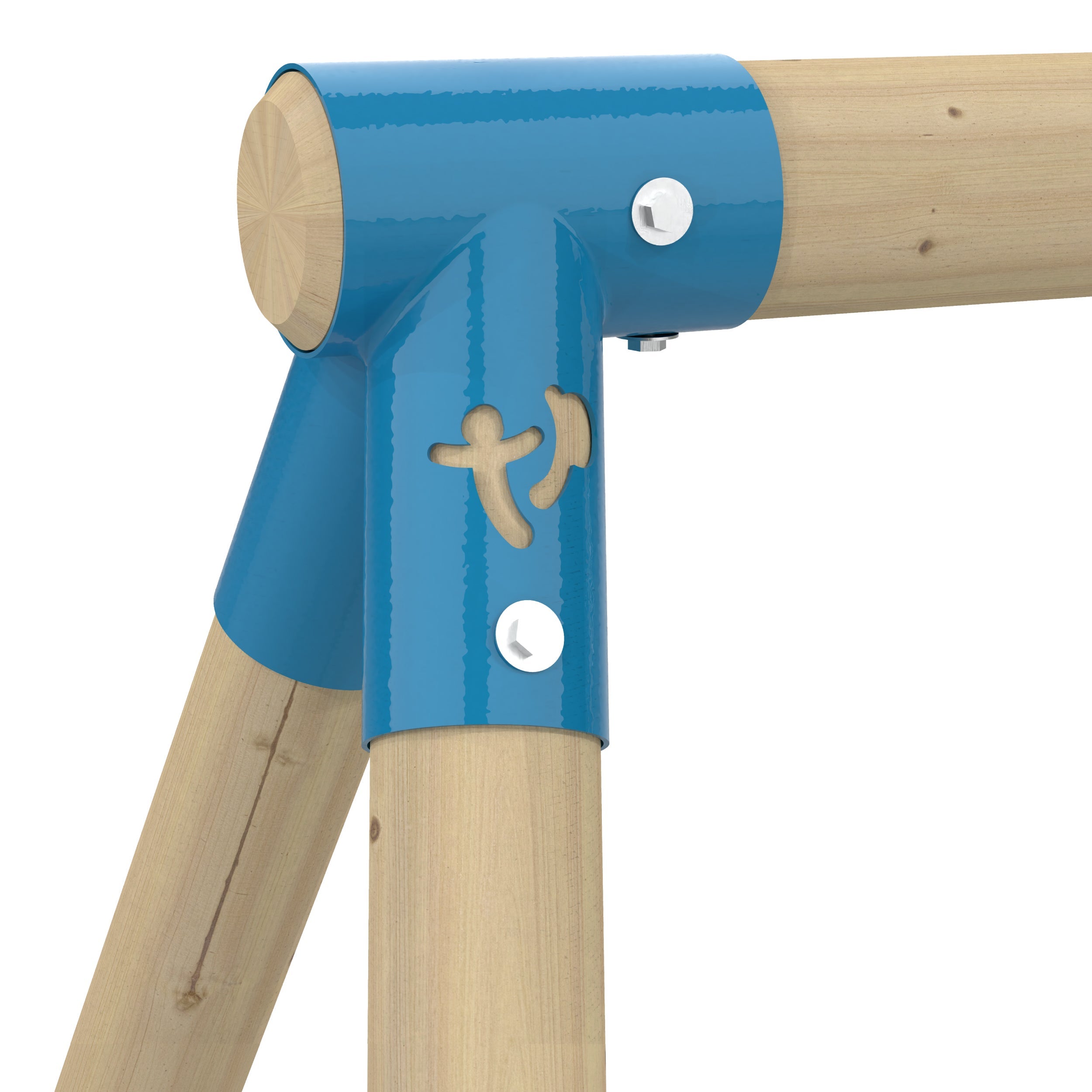 Portique AMANDIER 2 balançoires - échelle corde - kit d'ancrage - bois FSC® h190 cm - 8
