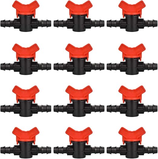 12 szt. kranów ogrodowych do węża, zawór nawadniający do węża 16 x 16 mm, plastikowy zawór odcinający do zewnętrznej kontroli zaworu