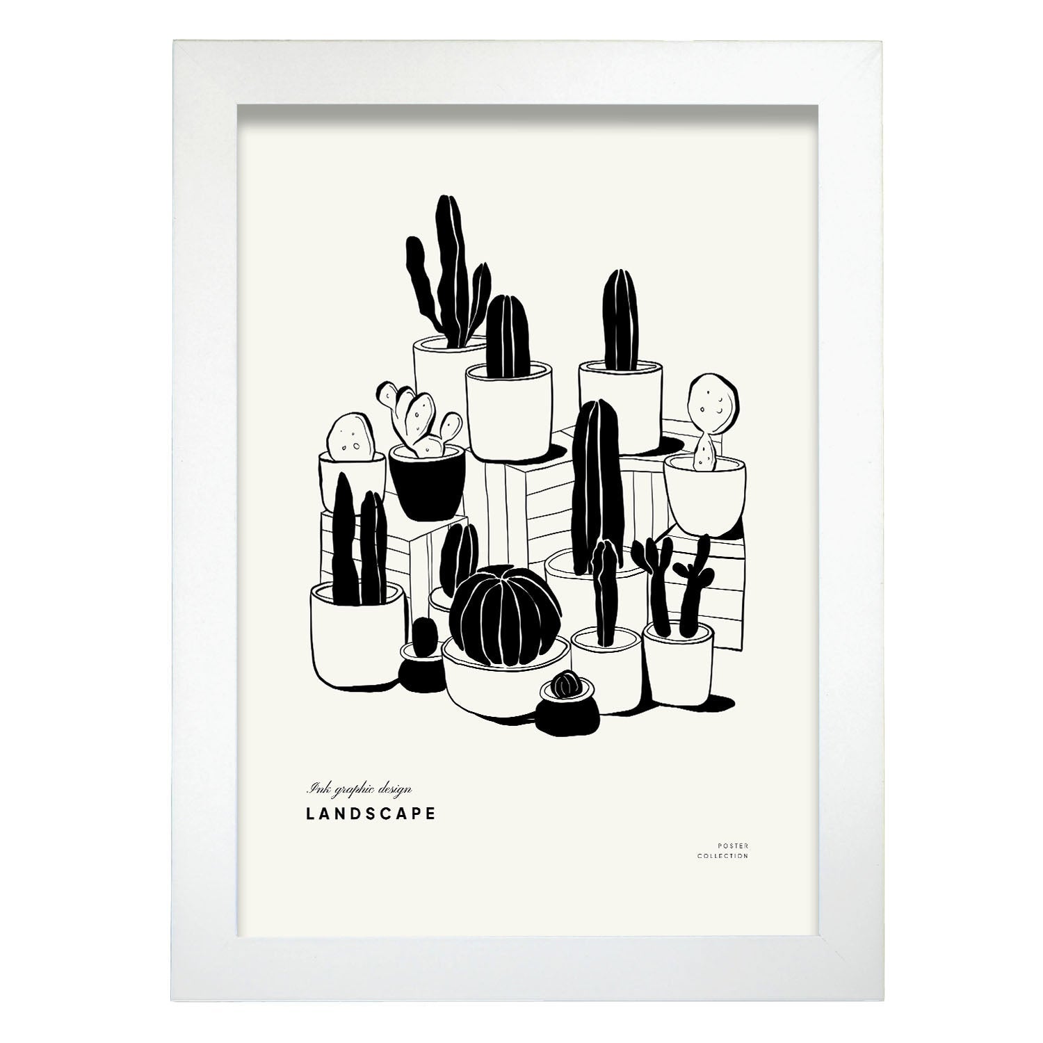 Nacnic póster pop art abstracto. pequeño cactus en maceta ilustraciones artísticas modernas para la decoración de interiores. sin marco - a3