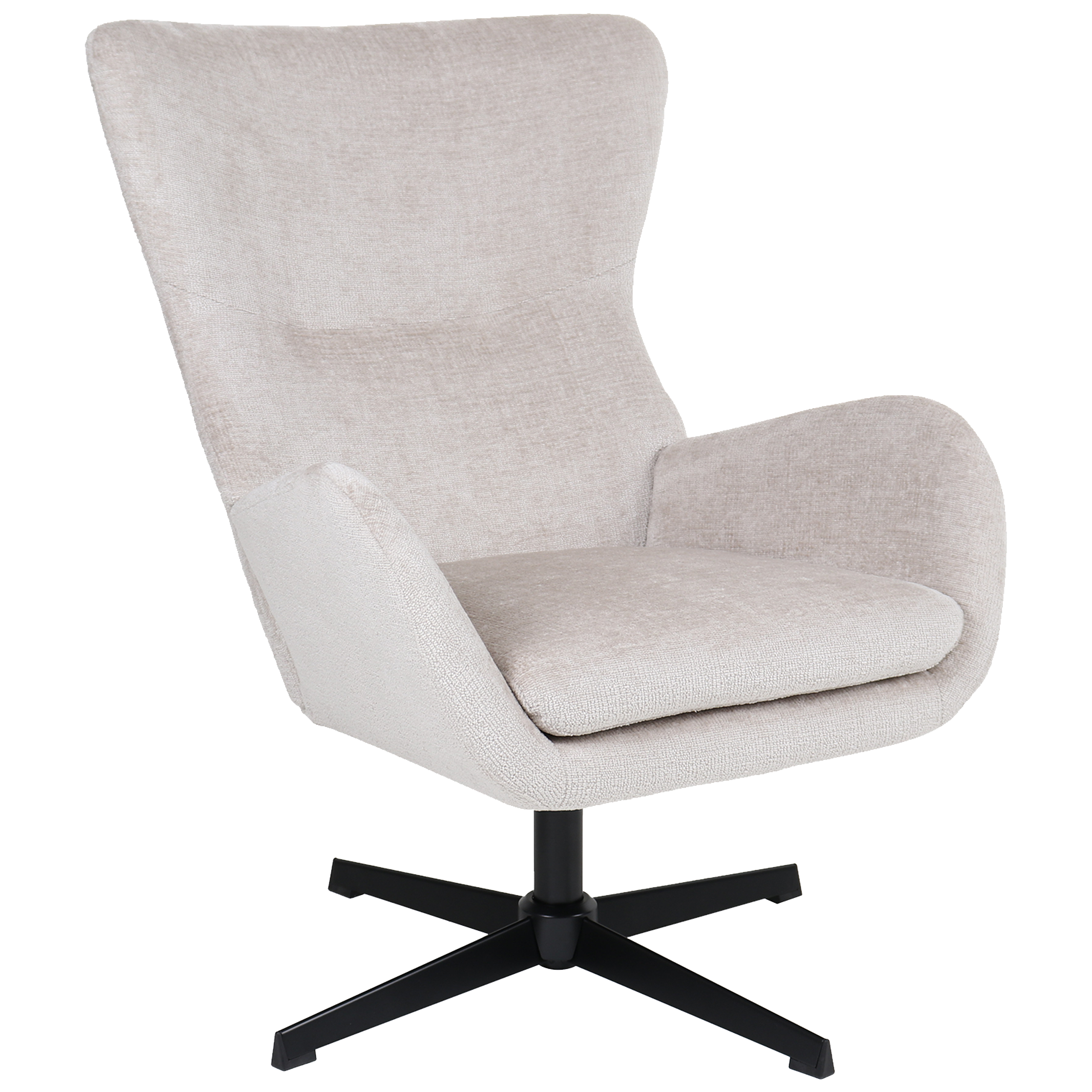 Fotel wypoczynkowy obrotowy tapicerowany szenil Martin FO100 beżowy