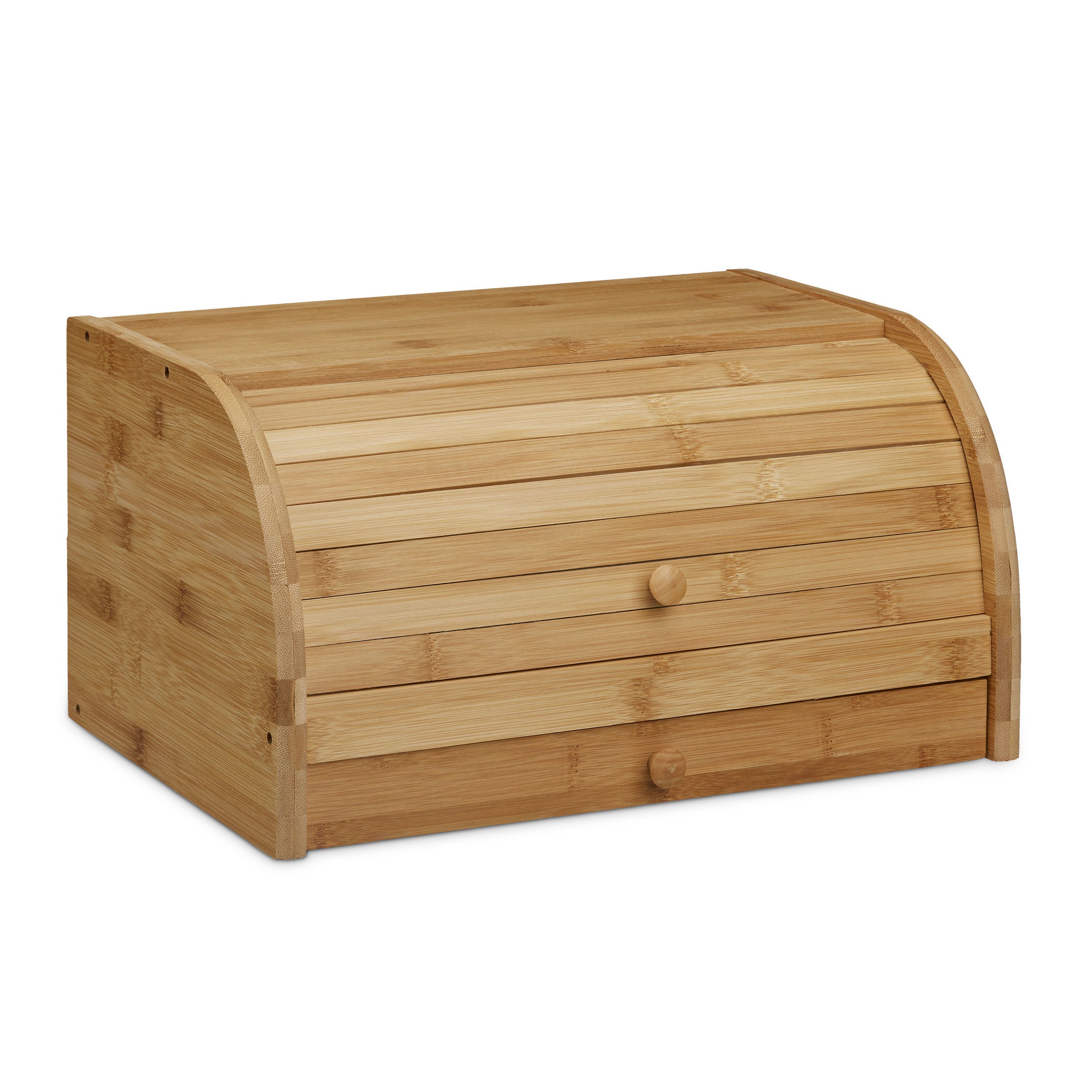 Panera, Bambú, Con cajón, Impermeable, Tapa deslizante, Madera, Marrón, 21 x 40,5 x 28 cm, Relaxdays - 7