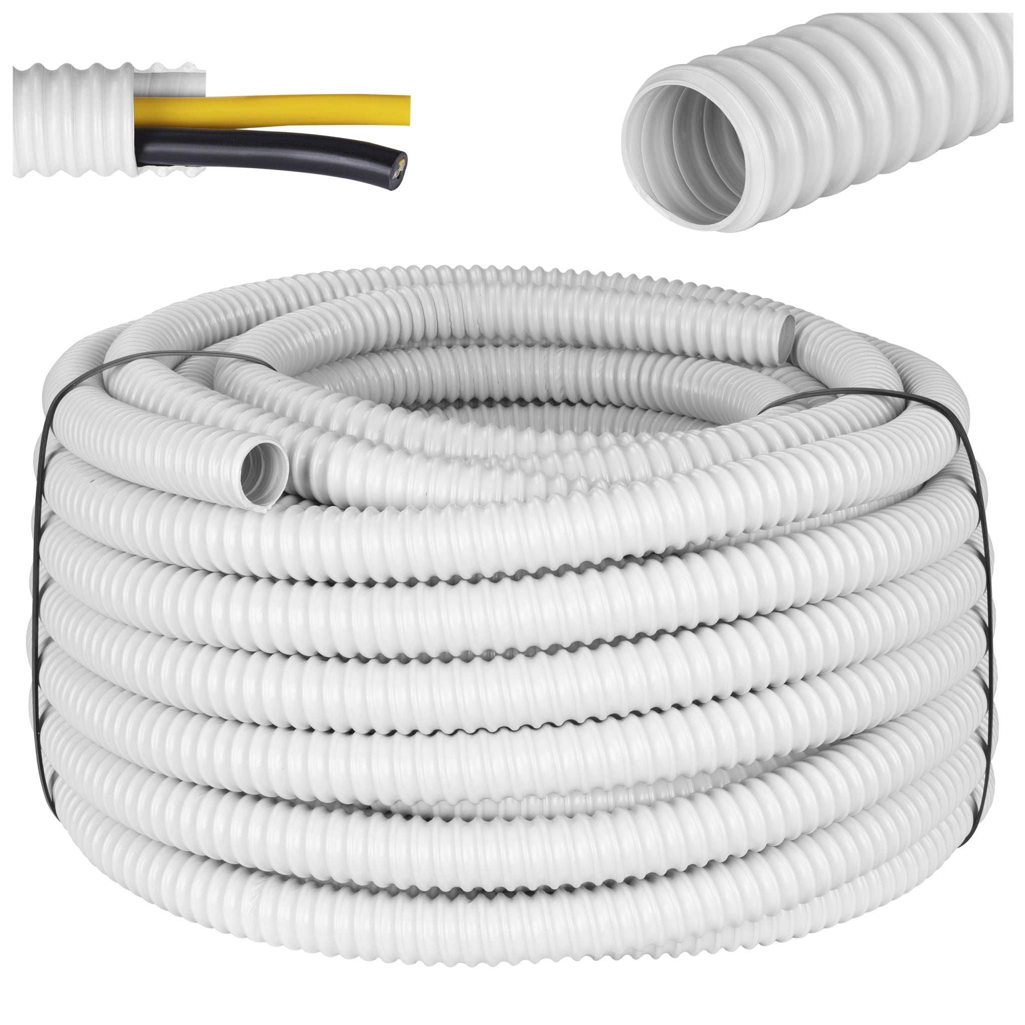 RURA KARBOWANA SPIRALNA PESZEL GIĘTKI GUS UV 320N 38mm / 32mm 30m szara