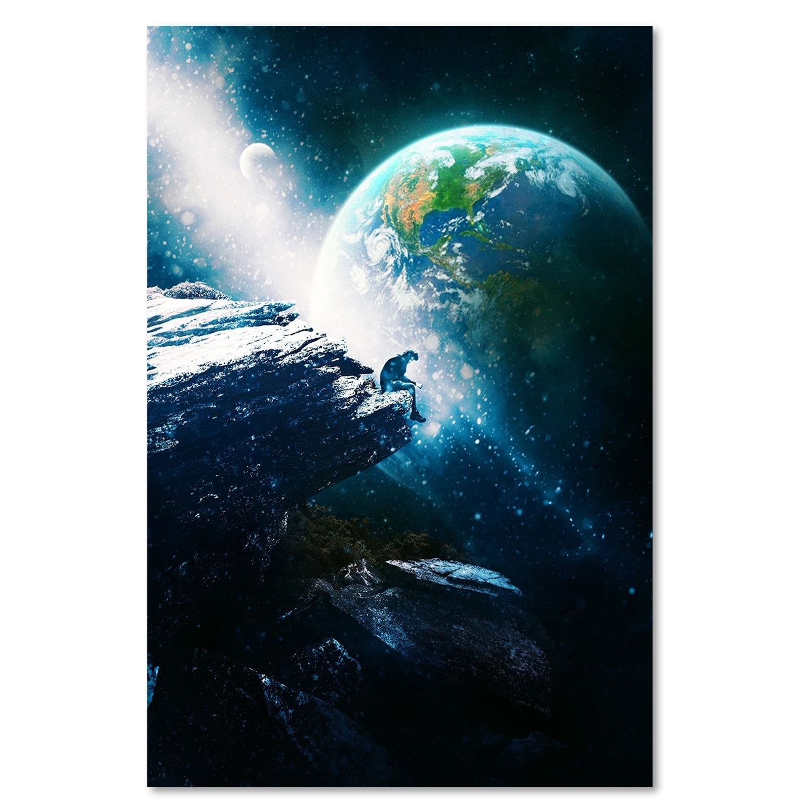 Tableau bois nostalgie espace - 40 x 60 cm - 2