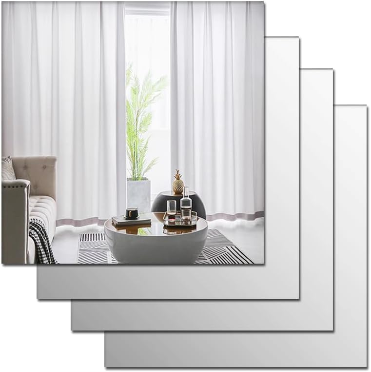 Lot De 2 Miroirs Muraux En Acrylique 30x30 Cm - Incassable, Sécurisé - Pour Salon, Salle De Sport