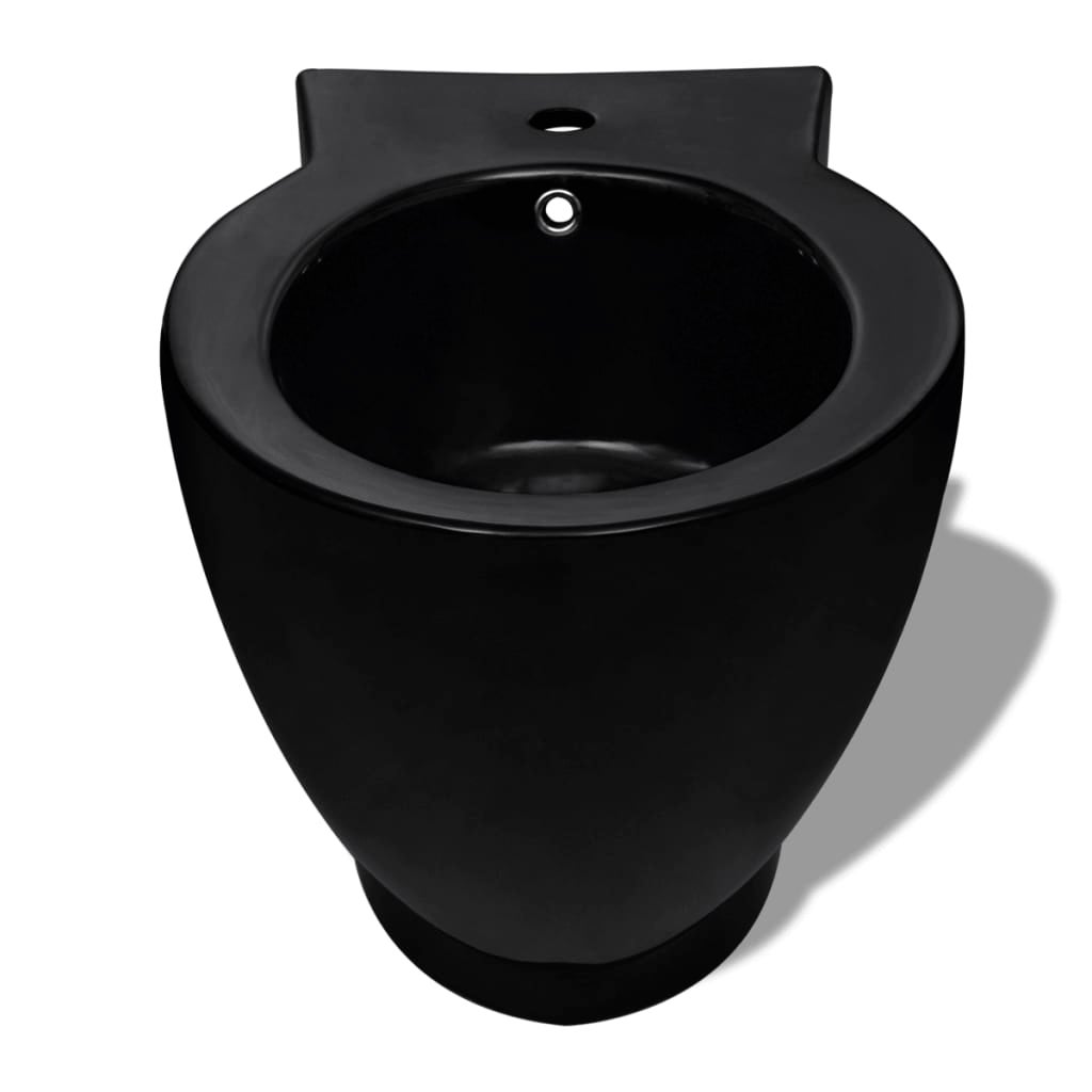 Bidet rond à poser en céramique sanitaire noir - 8