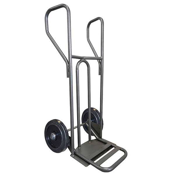 Diable - Pelle fixe 348x405mm - charge 250kg - Roues caout. élast. noir silencieux - DVPF1-RSN-BR