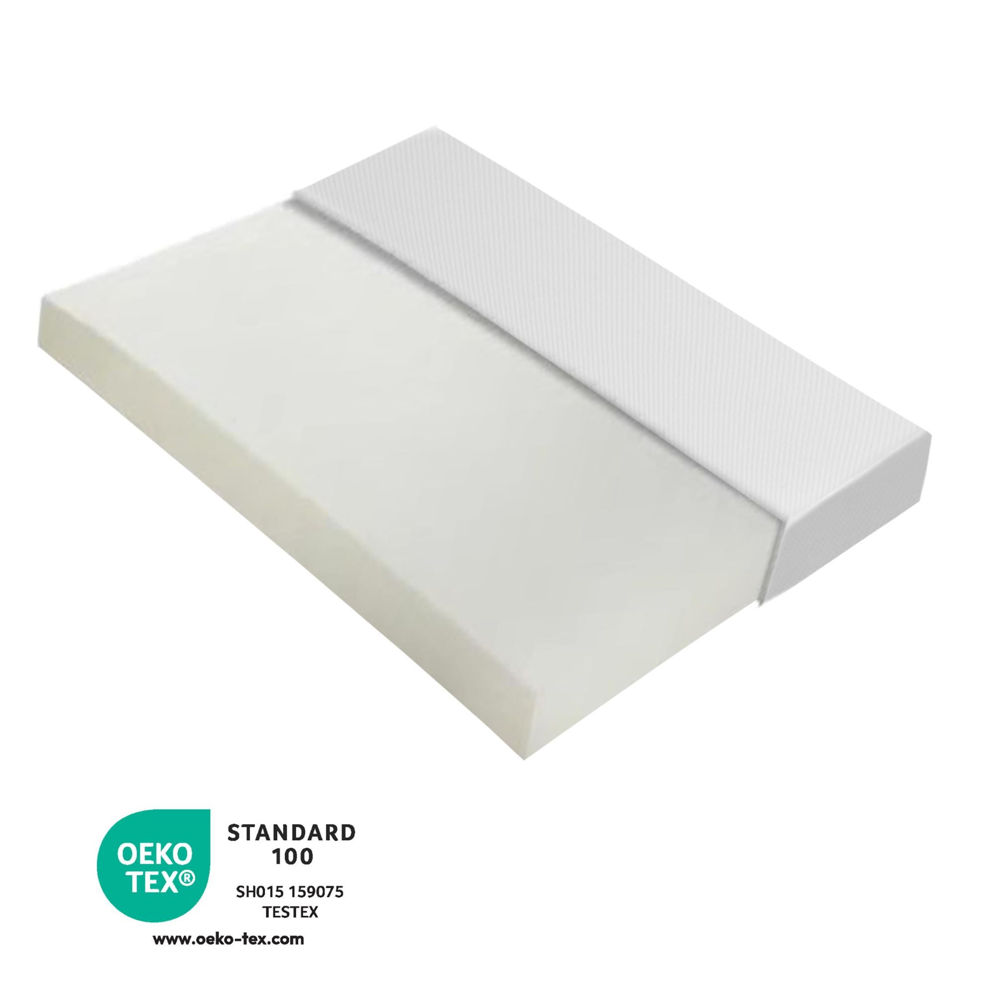 Materac 140 x 200 cm, pianka o grubości 16 cm - gąbka H3 - certyfikat Oeko-Tex - Biały