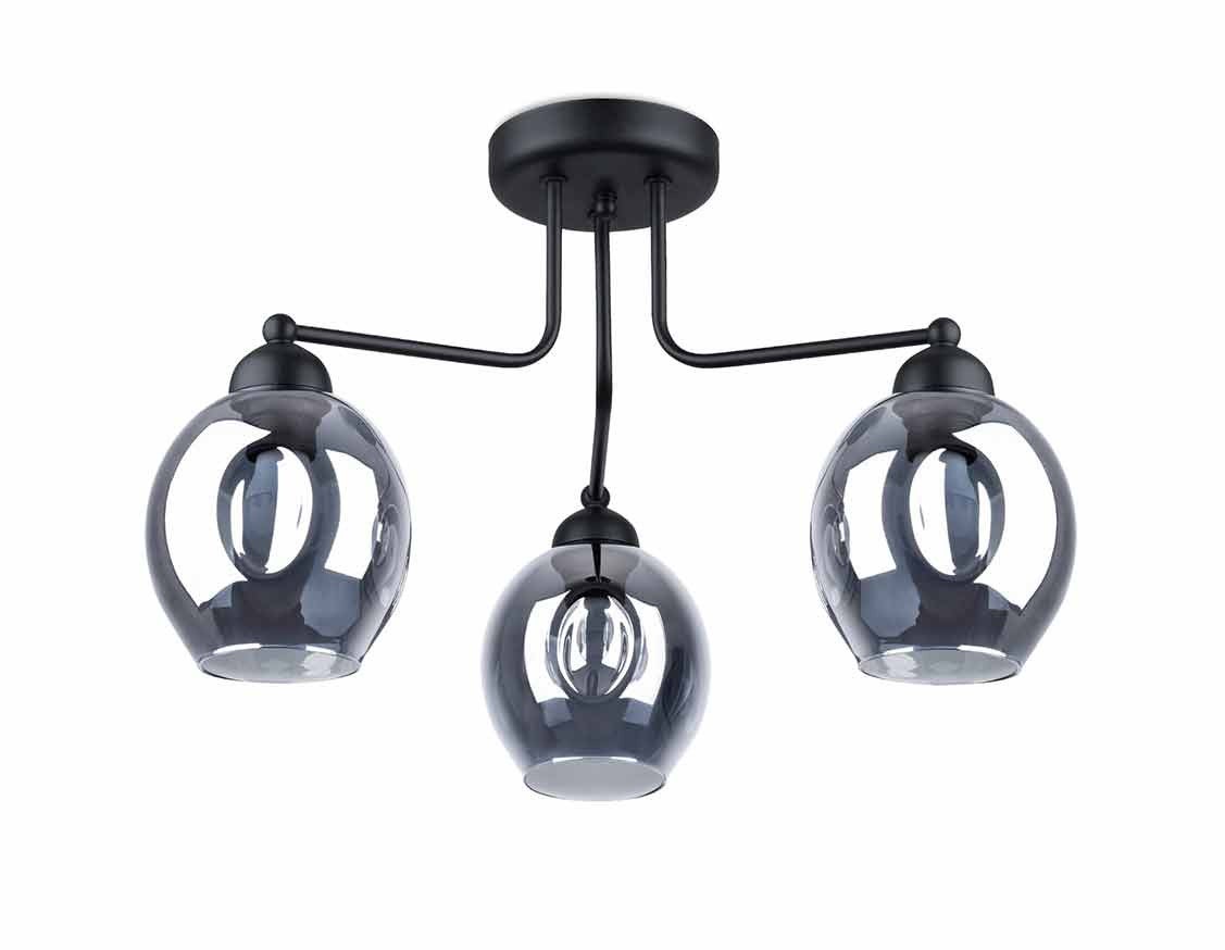 Lampa sufitowa wisząca Fillan czarna-dymiona 3xE27x60W wym: 36 x 54 x 54 cm metal Sollux Lighting