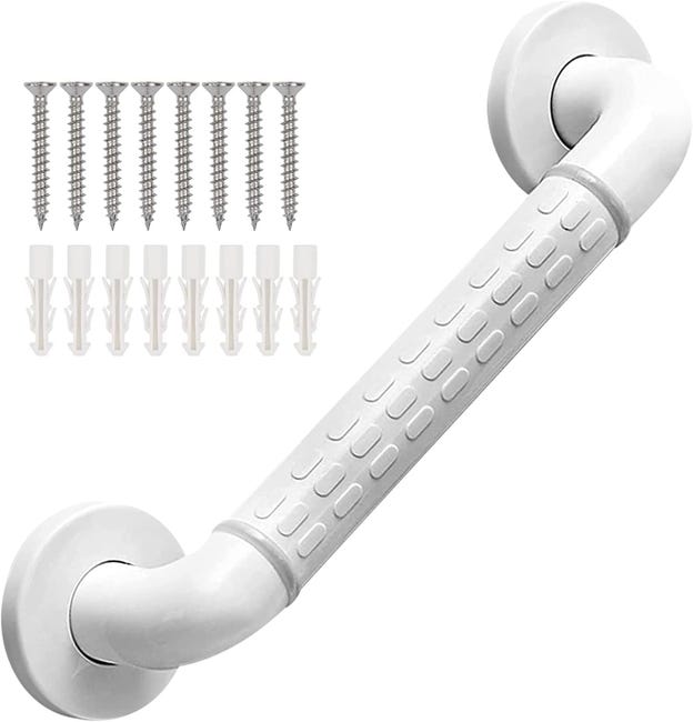 Poręcz antypoślizgowa 30 cm – do wanny, toalety, kuchni, schodów – wymiary 30 x 8 x 7,7 cm – bezpieczeństwo w łazience