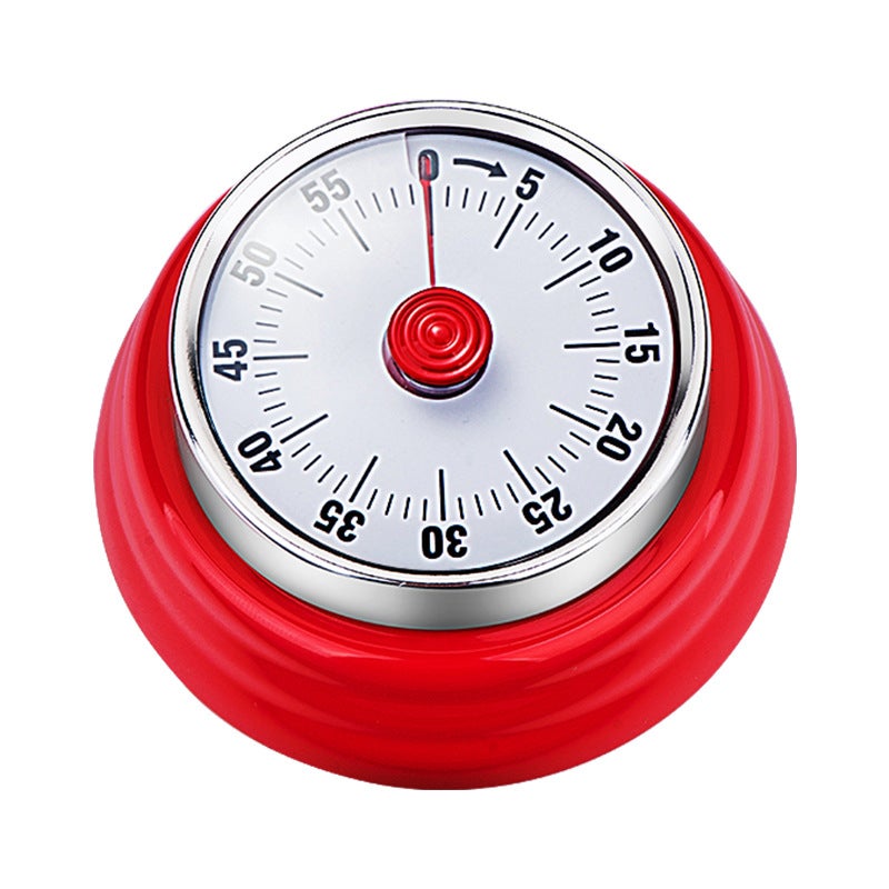 Minuteur De Cuisine Vintage TOMADO - Métal Rouge Et Plastique Blanc, Rétro Et Fonctionnel