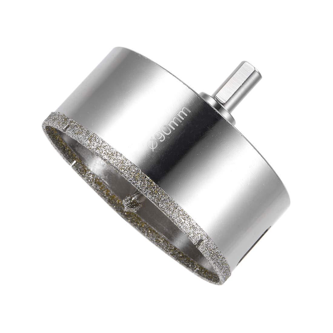 Wiertło koronowe diamentowe z wiertłem prowadzącym centrującym, diamentowe, do szkła, płytek, ceramiki, marmuru (90 mm)