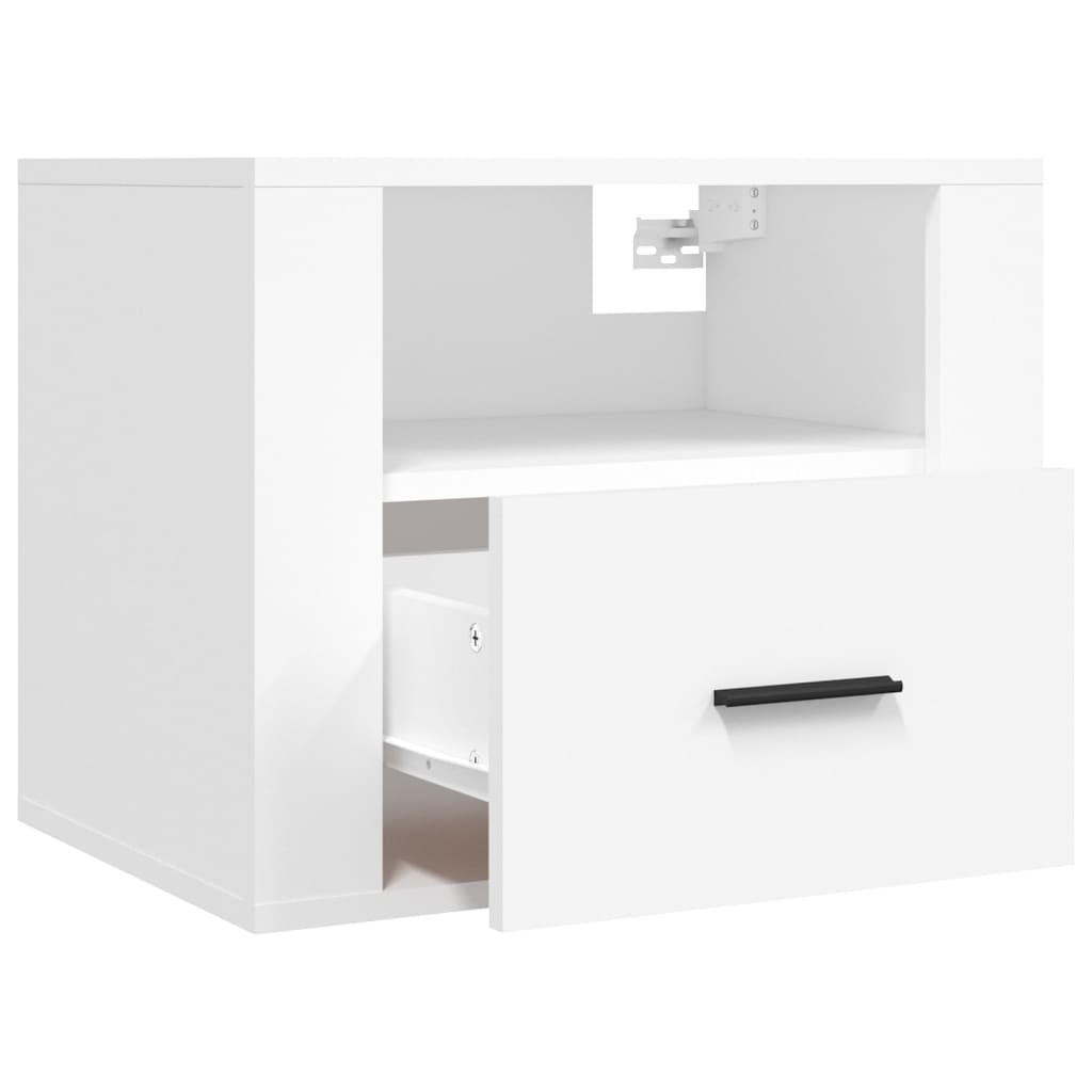 Pack de 2 Mesitas de noche de pared，Mesitas de noche flotantes，Mesilla de noche blanco 50x36x40 cm CFW57618 - 7