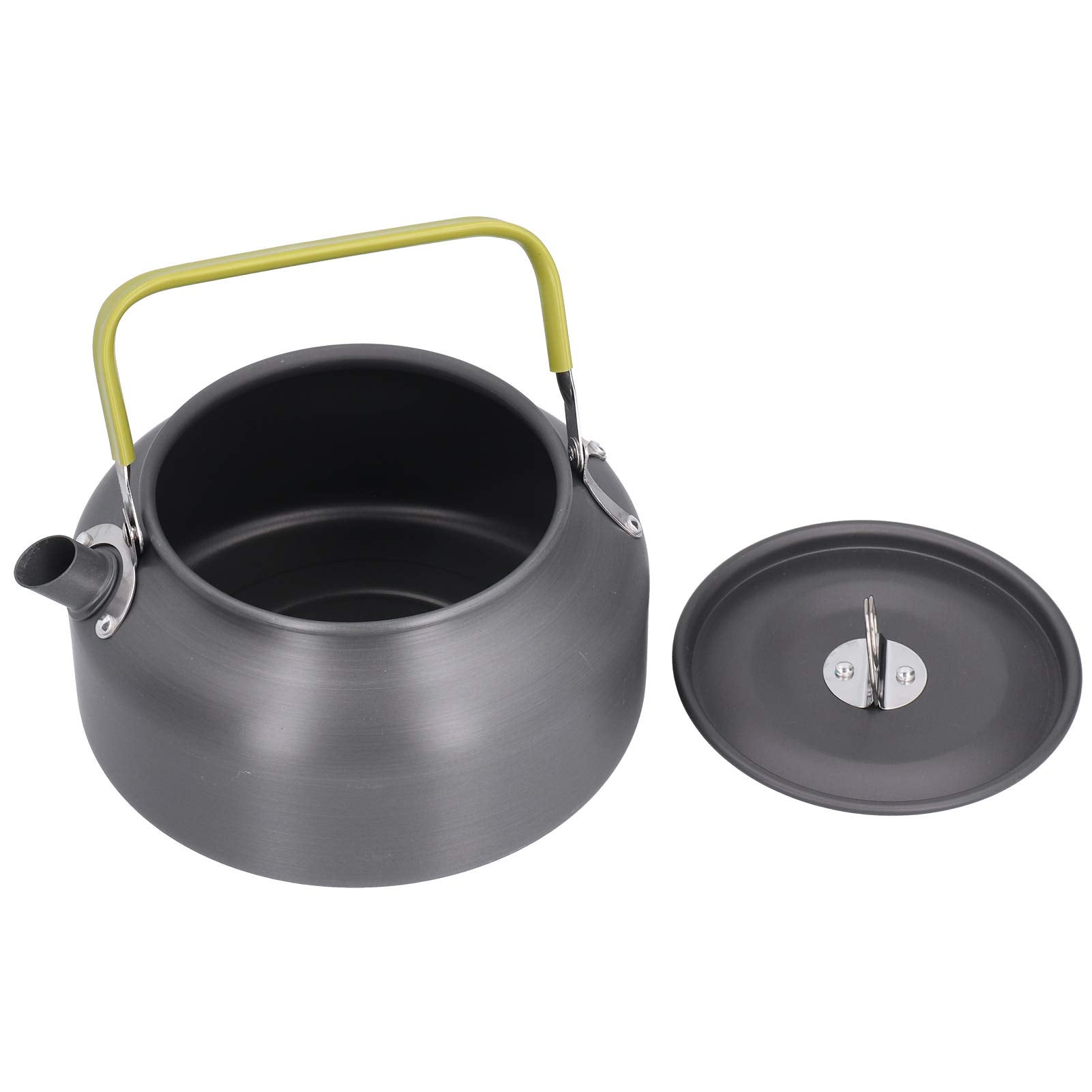 Alliage Aluminium 1.4 Litre Léger PORFOYO - Bouilloire De Camping 1,4 L En Alliage Aluminium - Bec Court, Poignée Pliable Anti-chaleur - Pour Réchaud Gaz Et Feu De Camp