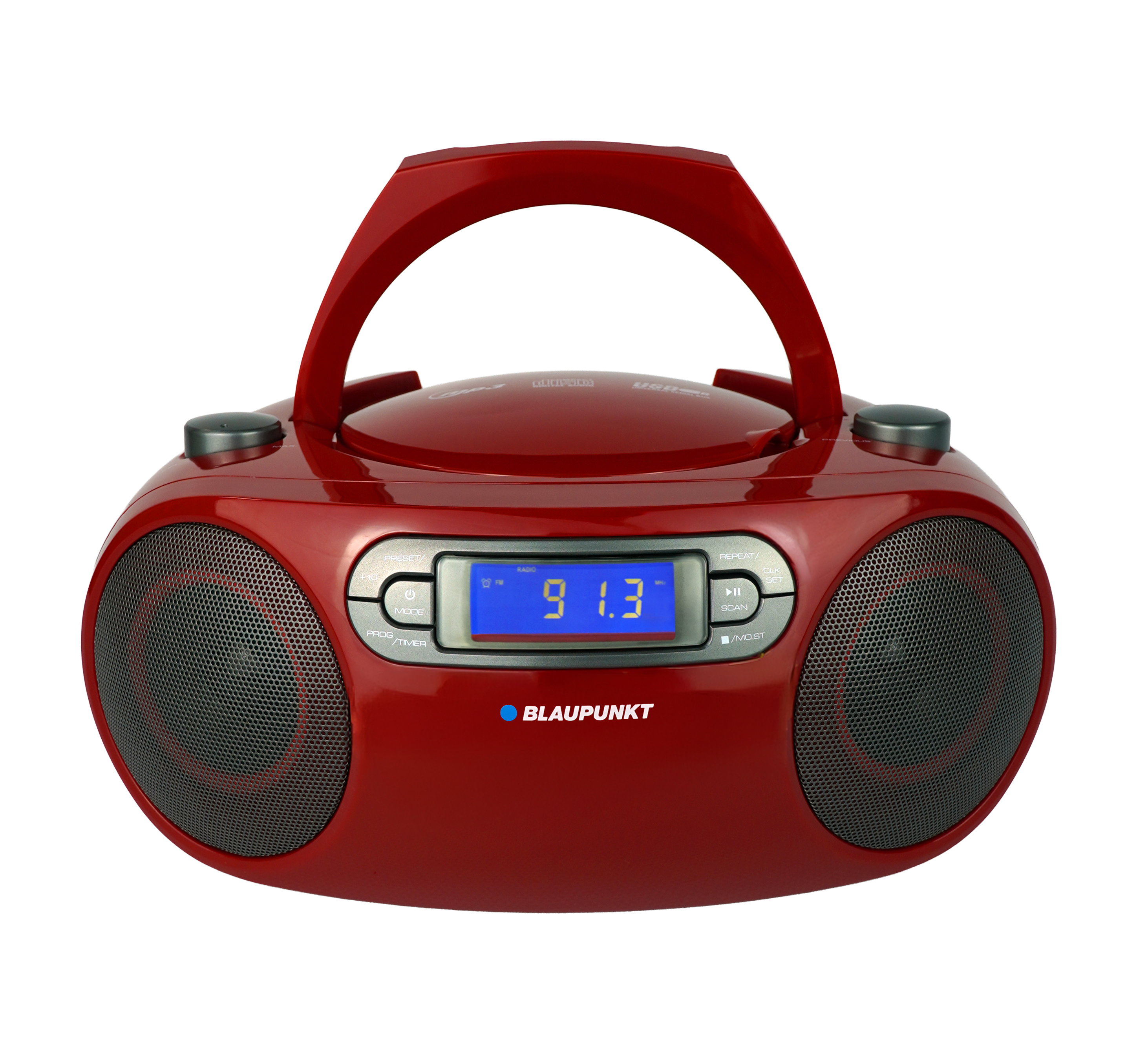 Boombox Zegar Radio CD USB AUX Czerwony Blaupunkt BB18RD - 5