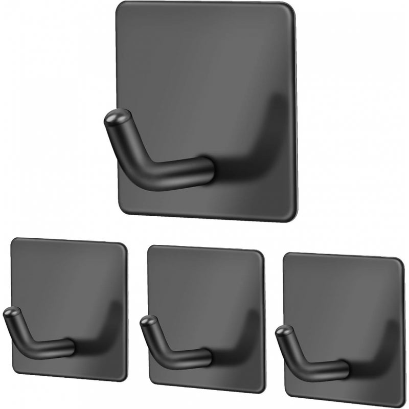 Czteroczęściowy haczyk samoprzylepny czarny matowy haczyk ścienny haczyk na ręcznik ze stali nierdzewnej haczyk bez wiercenia haczyk samoprzylepny cr