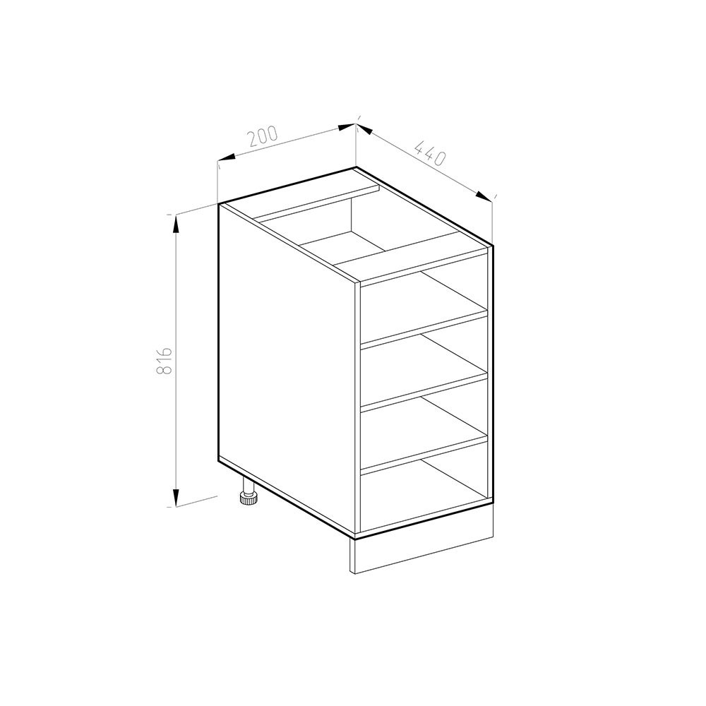Vicco Etagère de cuisine R-Line, Chêne de force doré, 20cm sans PT - 3