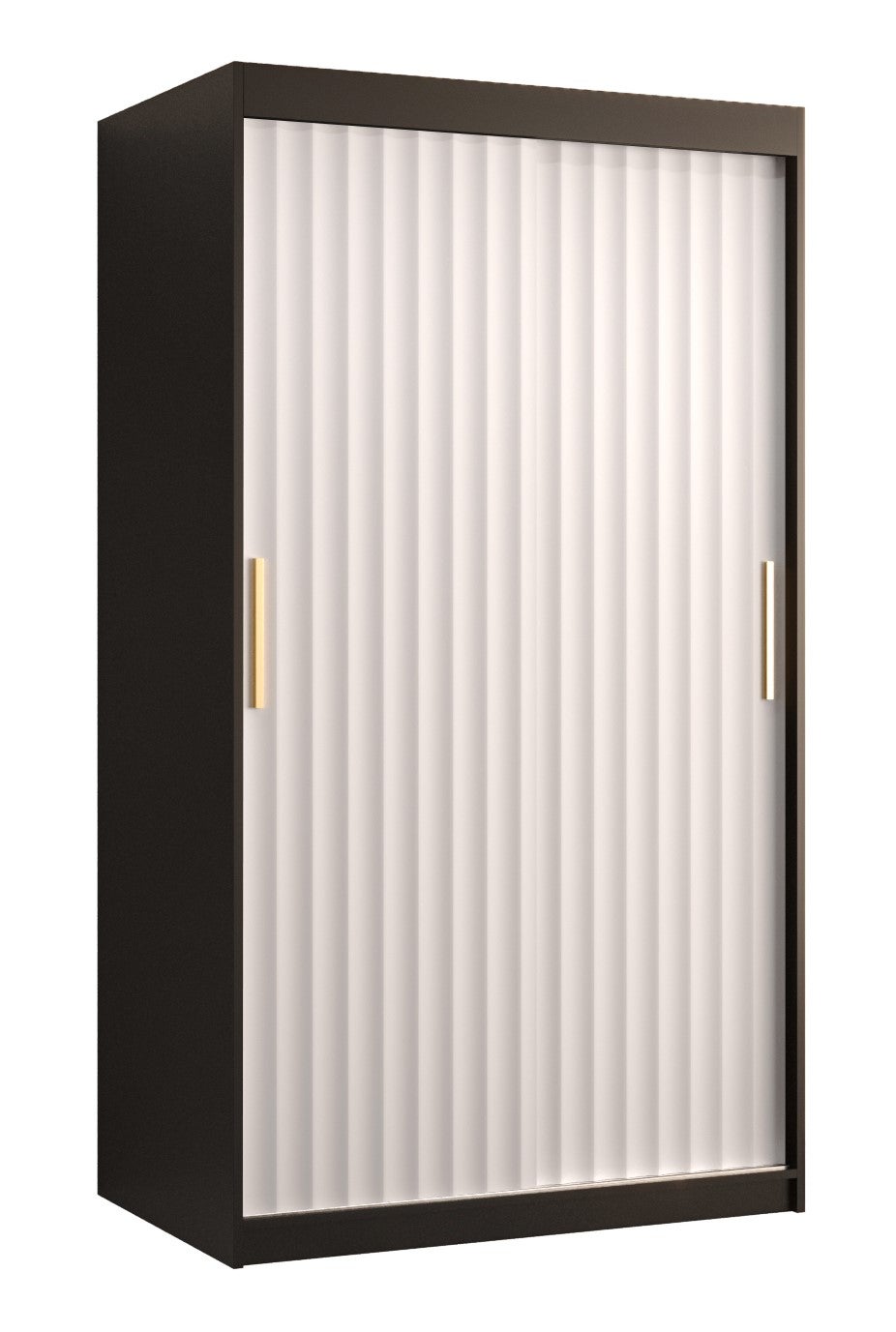 Szafa przesuwna garderoba RIFLO WAVE 1 100 x 62 x 200 cm Czarny + Biały - Abiks Meble