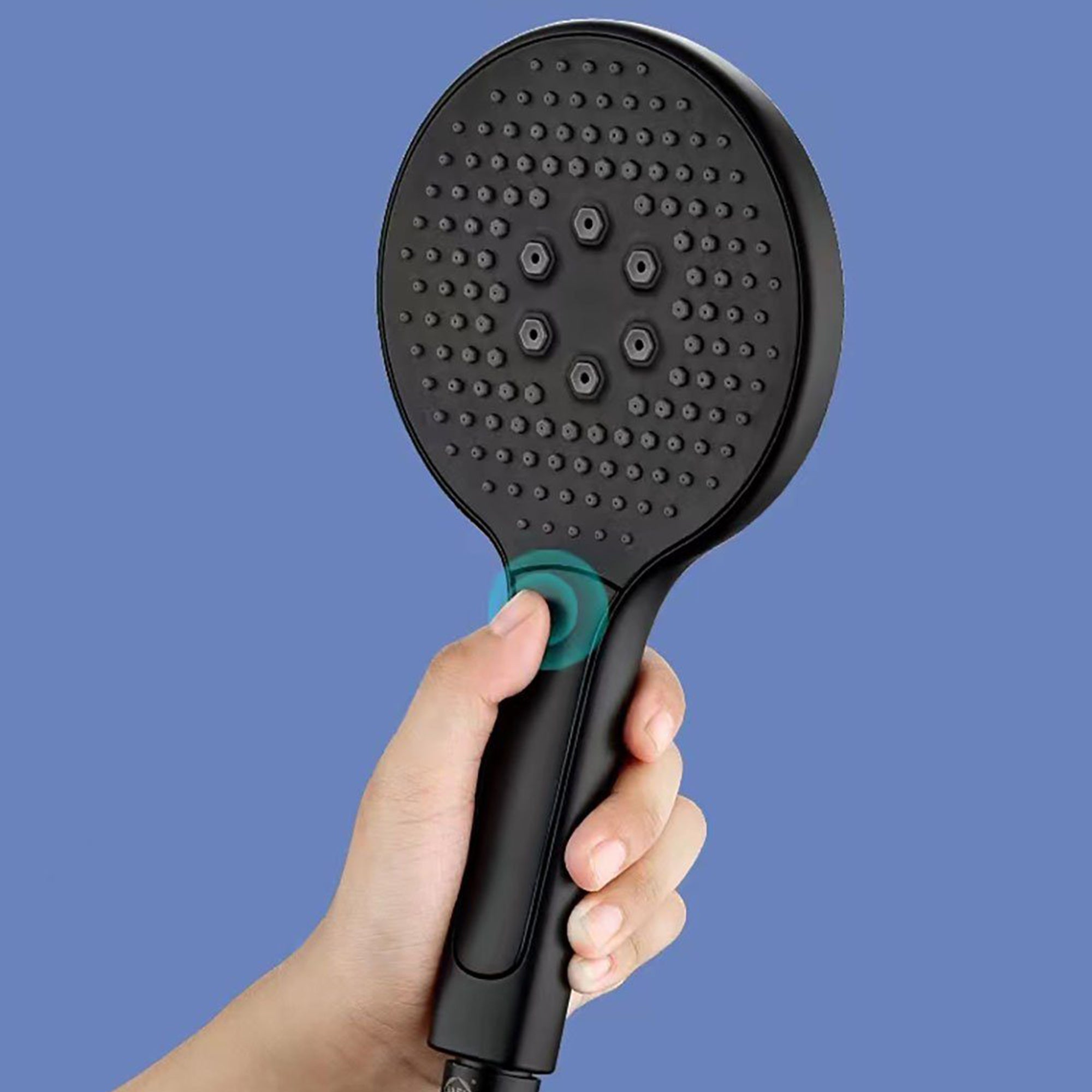 SUMERAIN Pommeau de Douche Rond Noir Mat avec Flexible de 150 cm, Douchette Haute Pression Économique avec 3 Types de Jets (130 mm) - 3