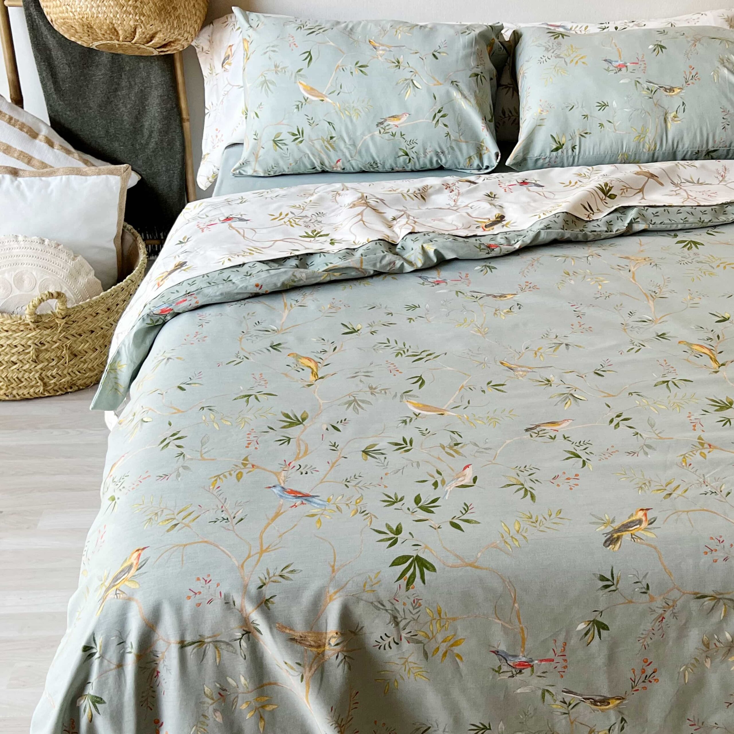 Juego De Sábanas 100% Algodón 4 Piezas Estampado Floral - Cama 150 Cm Dalia M22133904