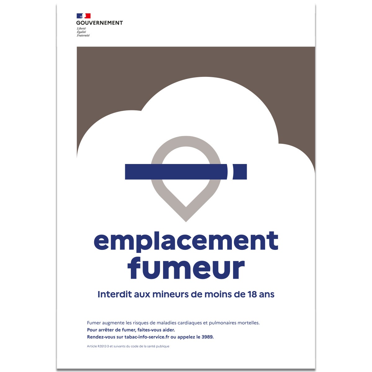 Panneau ESPACE SANS TABAC Adhésif 21x30 Cm - Conforme Décret 2025-582, Pour Collectivités Et Espaces Publics