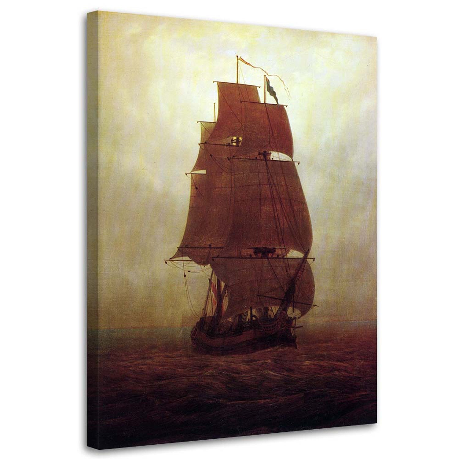 Obraz na płótnie, Żaglowiec - C. D. Friedrich reprodukcja 80x120